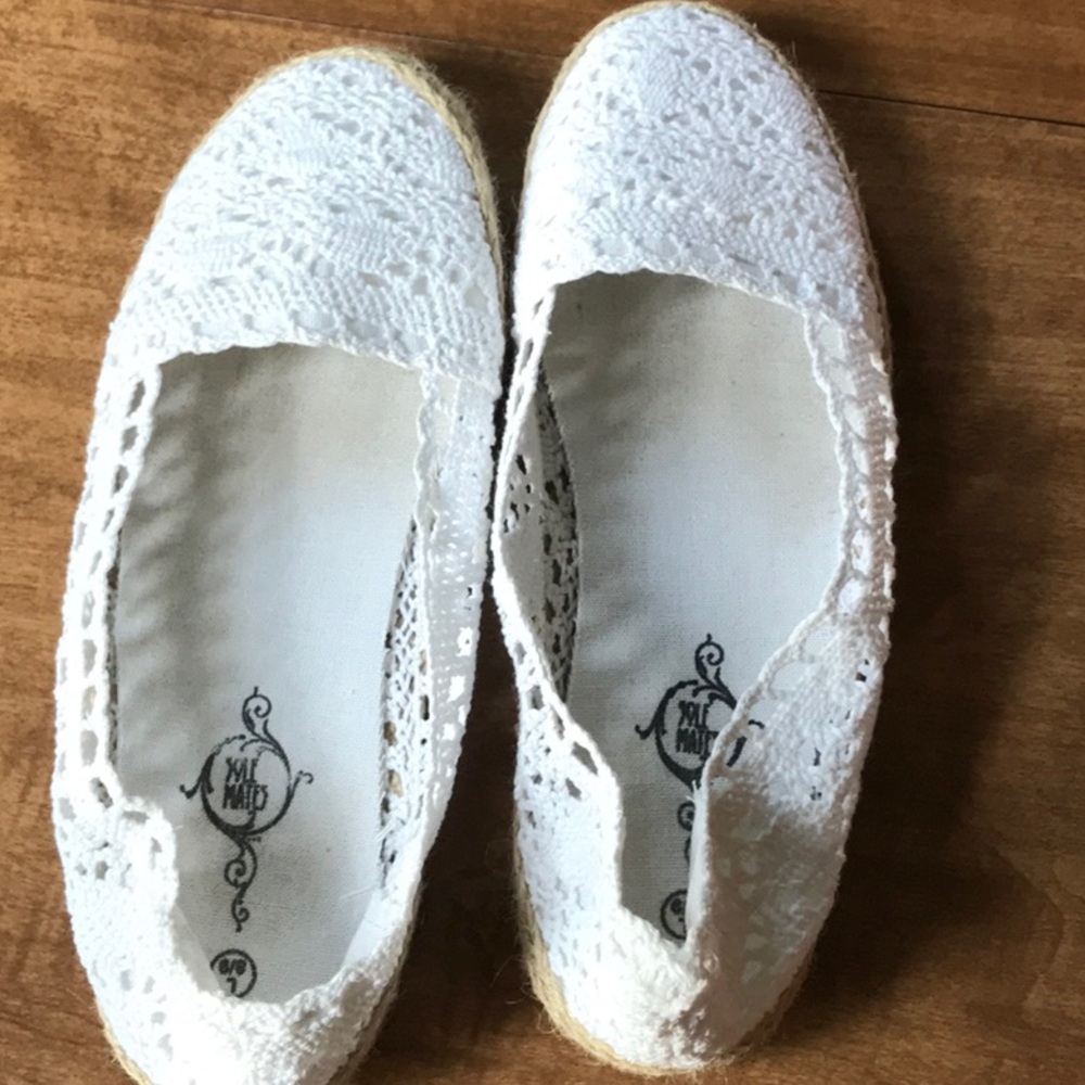 White slip on shoes
